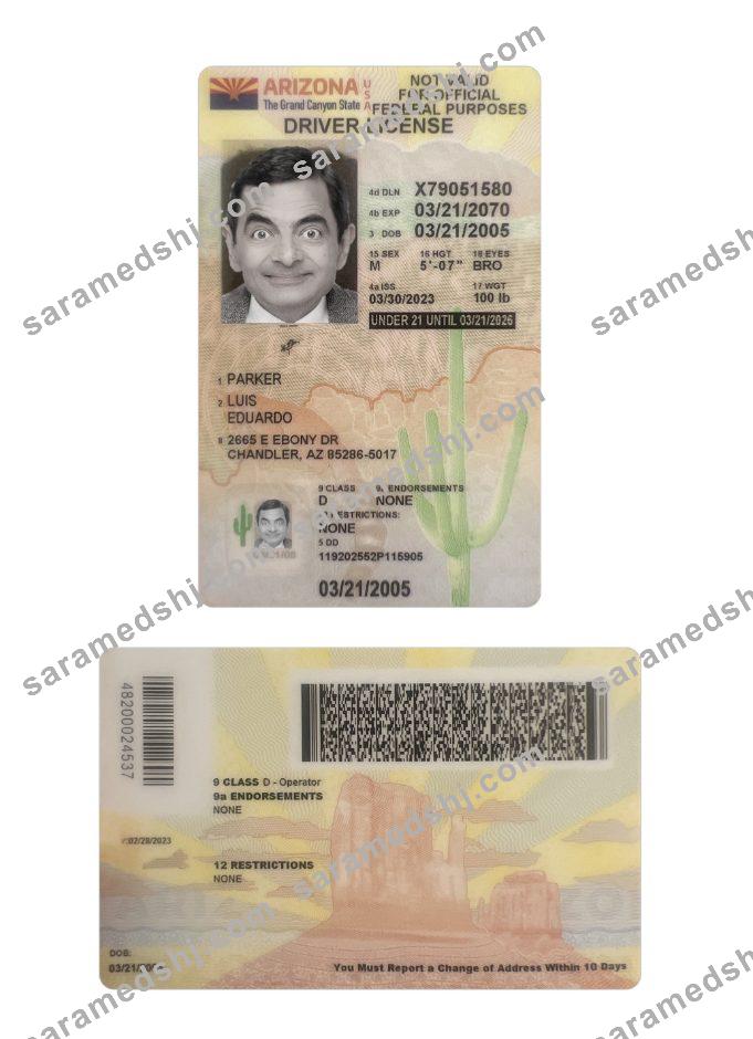 USA Arizona under 21 driving license 2023-present